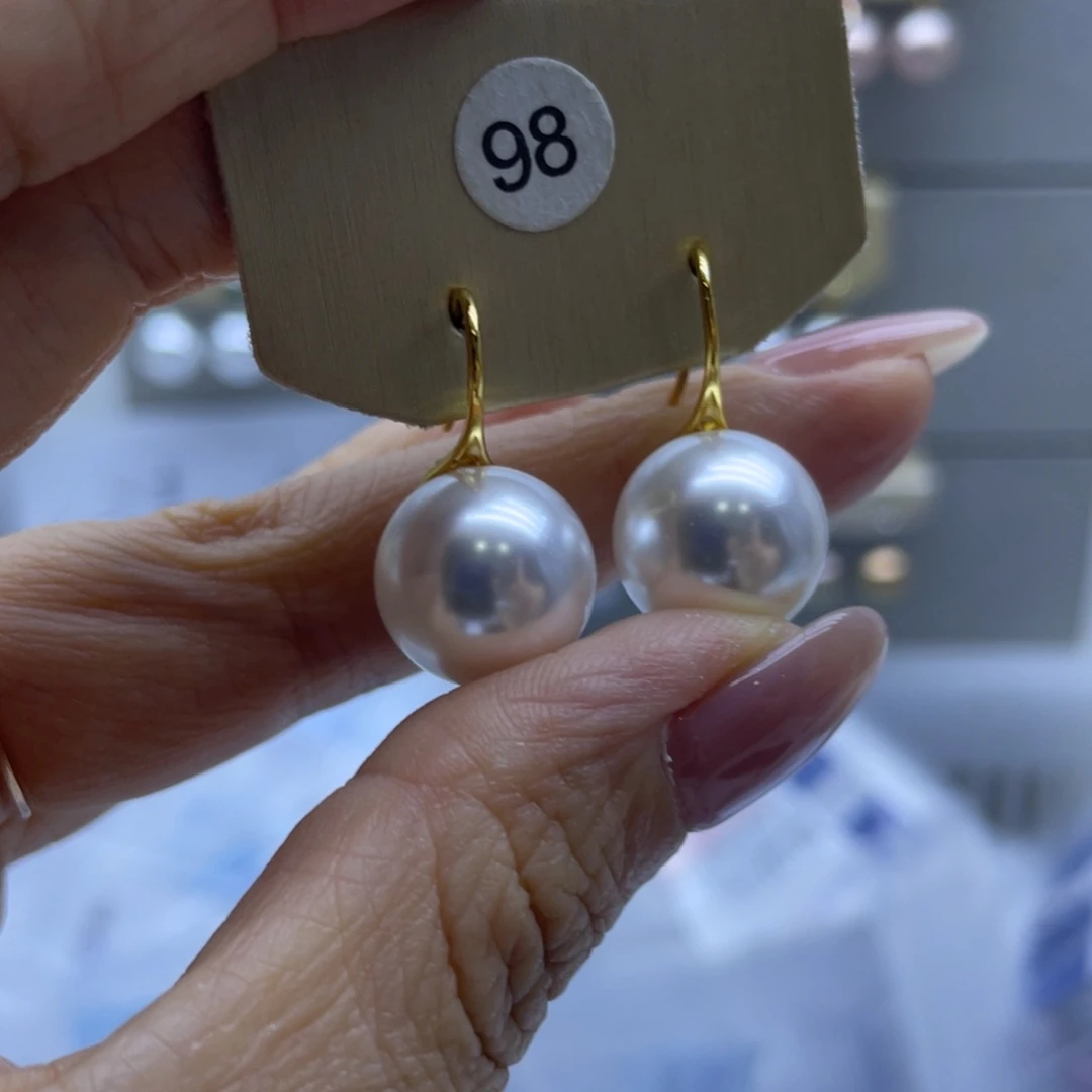 银S925镶嵌淡水珍珠耳饰