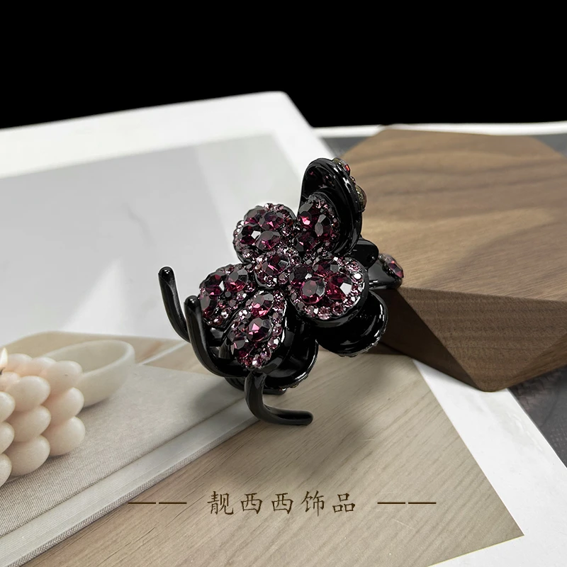 【LXX靓西西】279 抓夹2.8厘米紫色气质时尚马尾夹