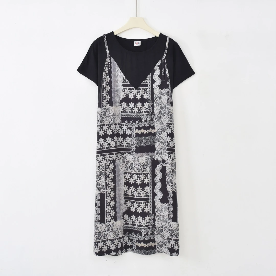 QX-25年夏季时尚新款显瘦潮流绵绸连衣裙S08-1157