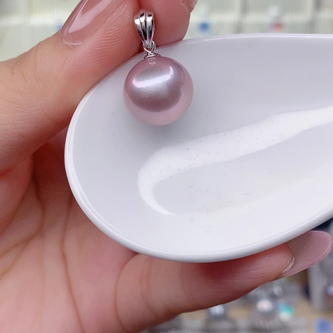 淡水珍珠银S925镶嵌吊坠(赠链)