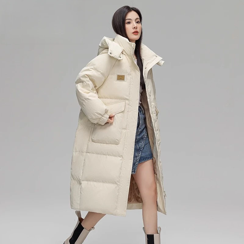 5118中戏网红年新款冬装棉袄韩版棉服女宽松加厚过膝长款棉衣外套