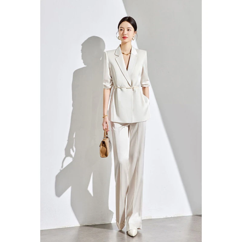 气质职业西装套装女2025年夏装新款洋气时髦时尚女装阔腿裤两件套