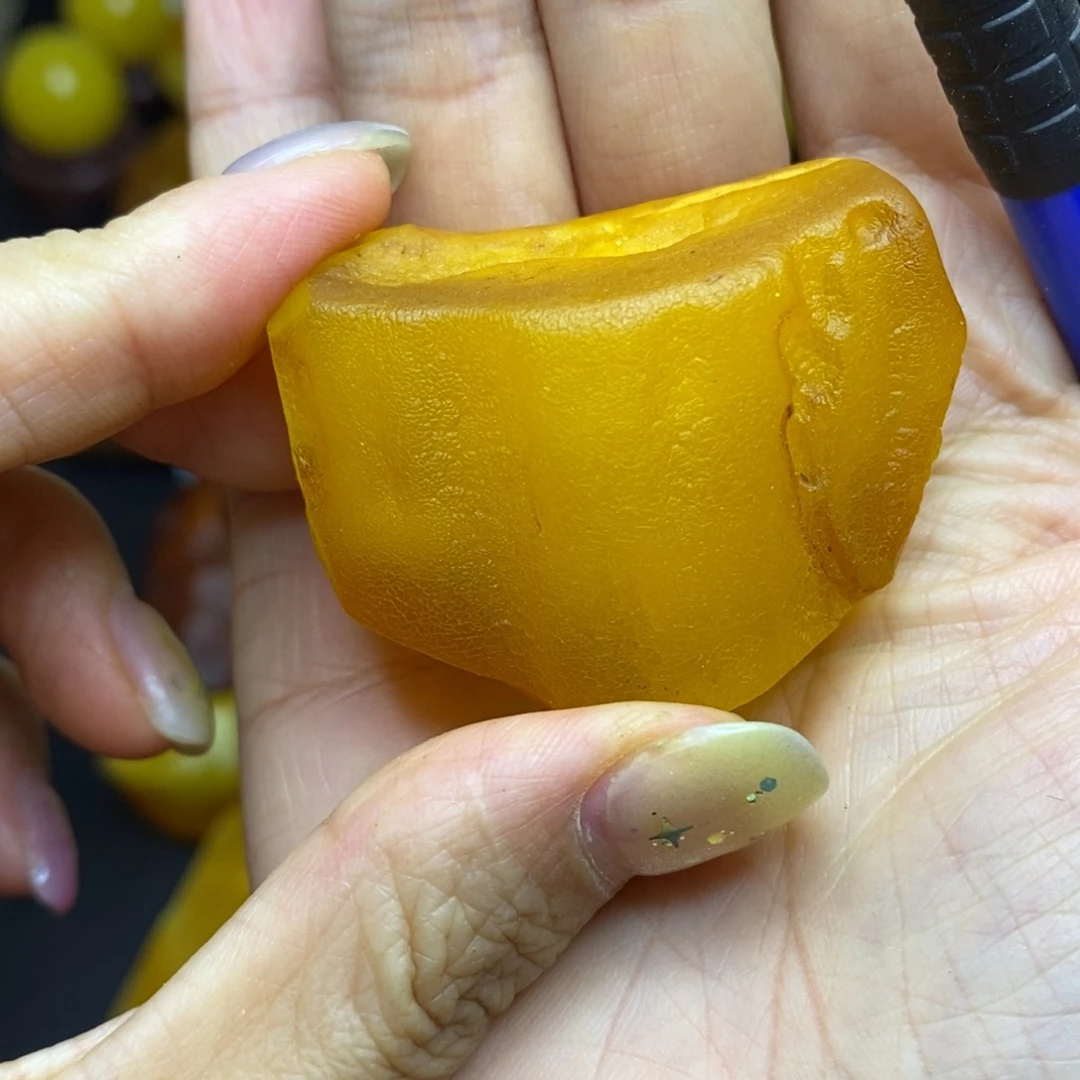 定制琥珀未镶嵌不**心胖