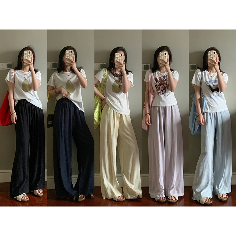 【现货款】花总吖【呼吸裤】轻薄亚麻显瘦百搭纸片人直筒裤R425X09060