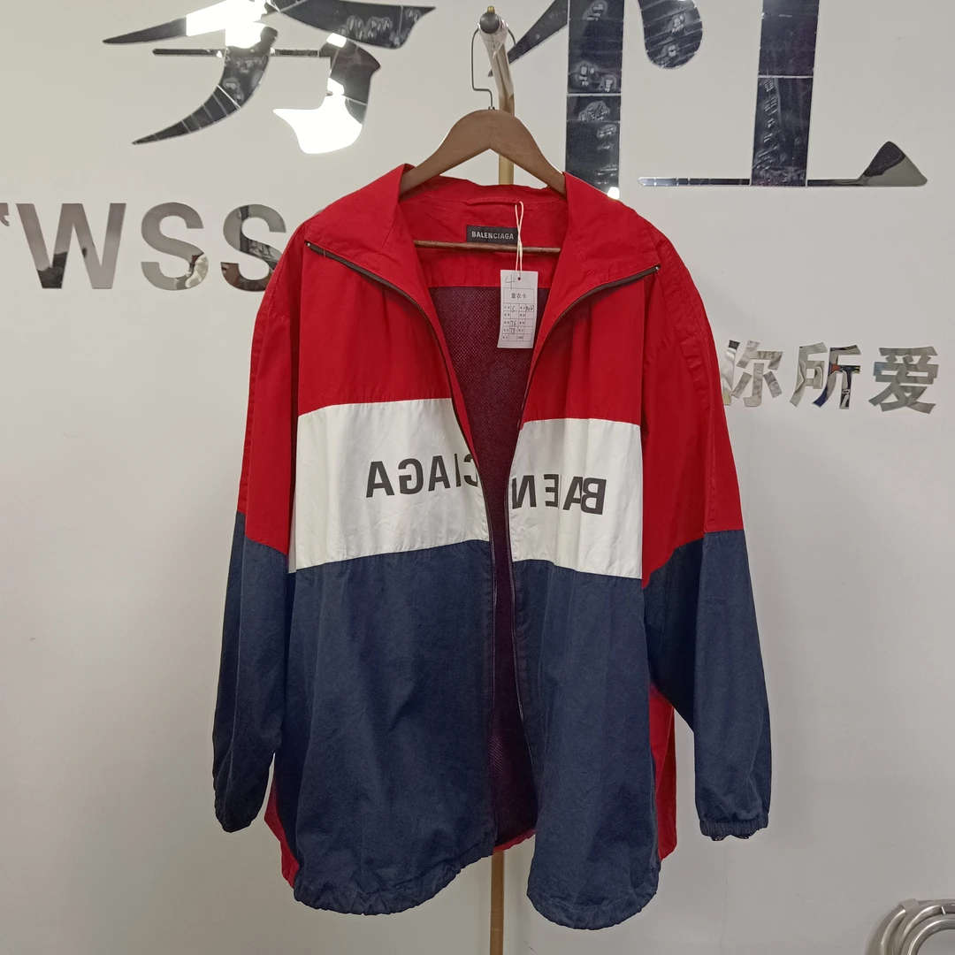 99新 Balenciaga/巴黎世家 拼接冲锋衣S m0307 衣长78胸围76编码4