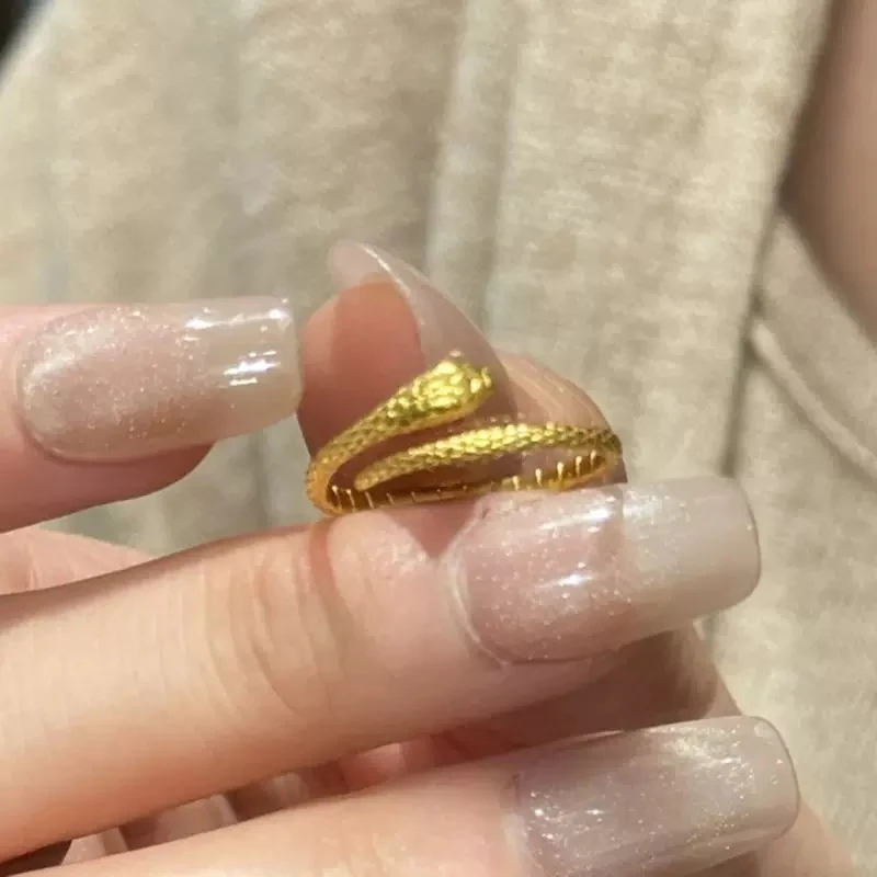 通体实心.灵蛇活口戒指28530