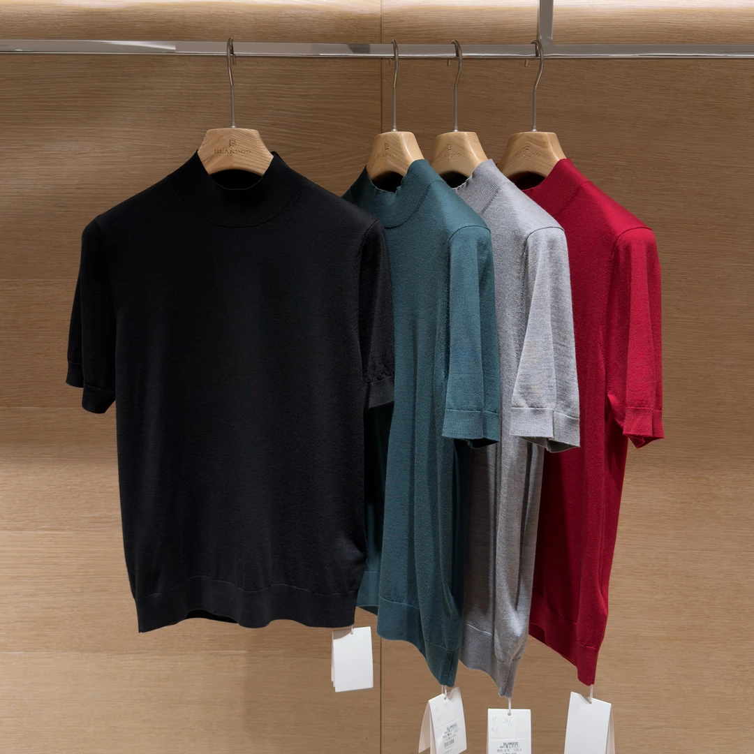 BLANDOO “黄金羊毛” 男士极简半高领羊毛衫K8BD01