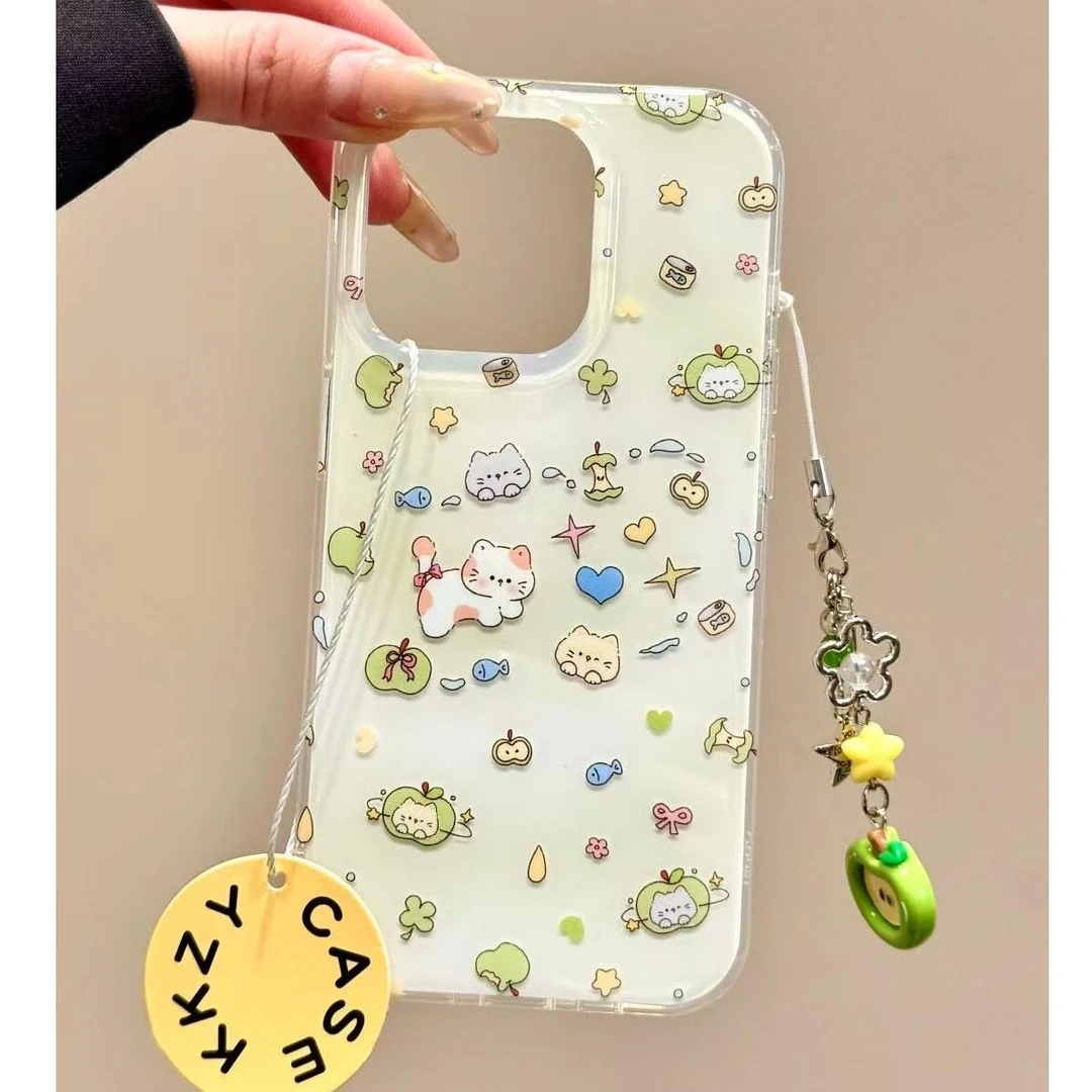 IMD青苹果猫咪适用iphone16苹果15果冻手机壳小米OPPOVIVO荣耀