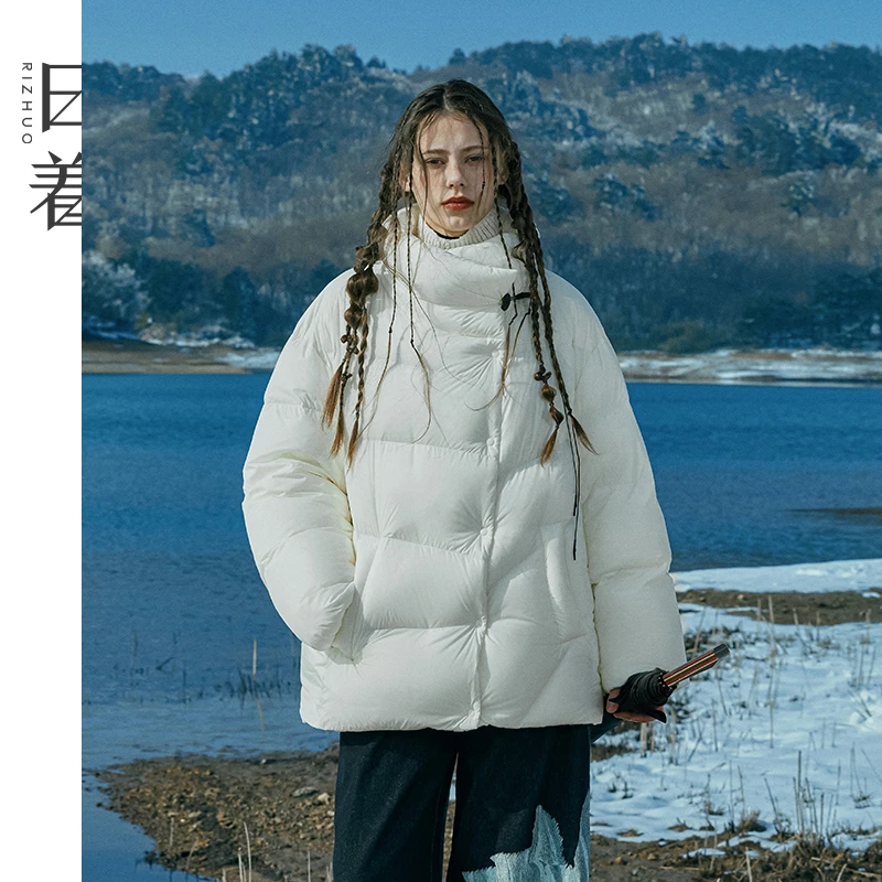 日着围裹领三防鹅绒服2025冬季新款超轻无胆高蓬羽绒服女RD8802Y2