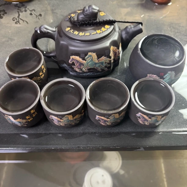 300毫升八骏图一壶六杯