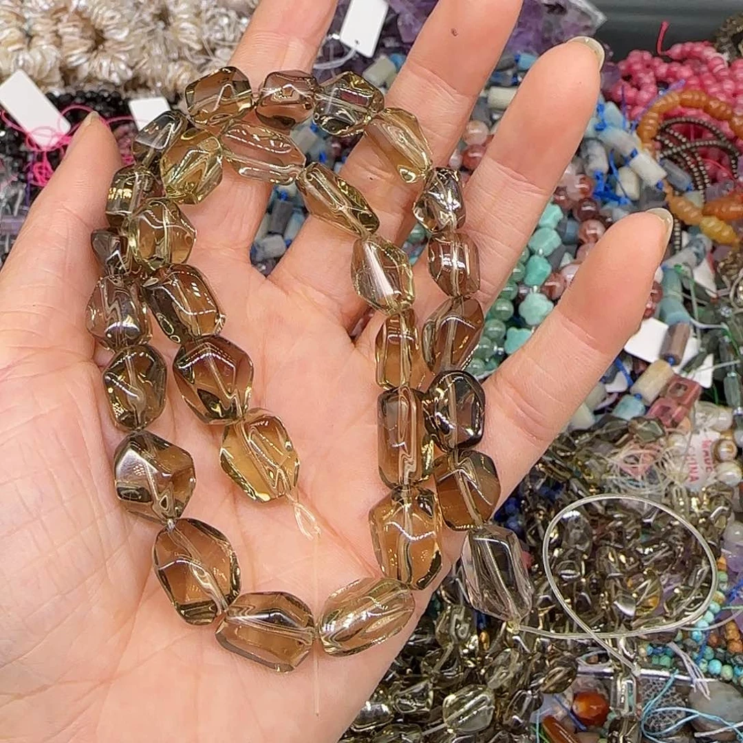 玛瑙/玉髓合金珠宝半成品墟*茶晶02拍两99发一条