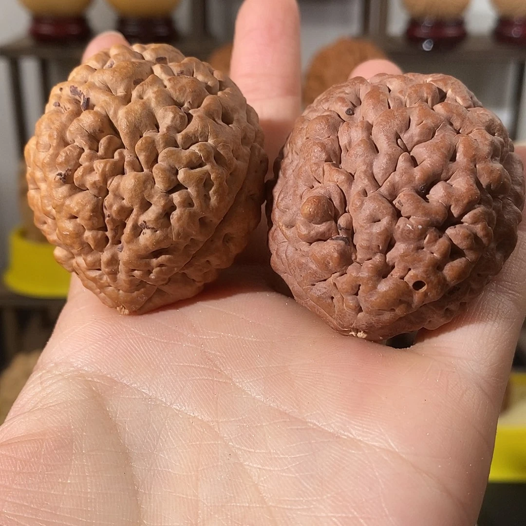 吊坠文玩核桃三瓣脑纹金刚练手虫眼瑕不退不换不接受中差评
