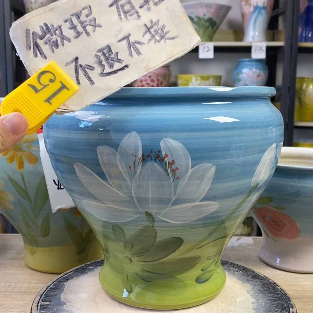 景德镇手工手绘陶瓷花盆