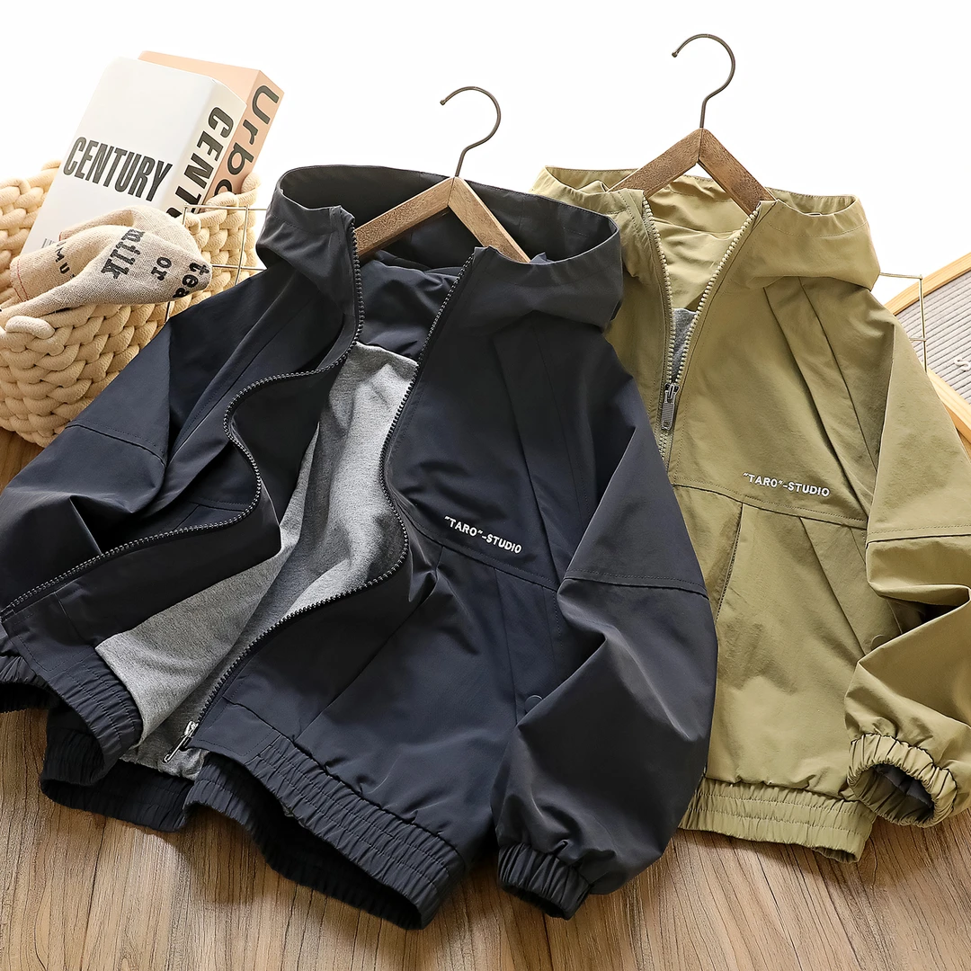 儿童春季2025新款冲锋衣男童女童休闲连帽外套6720