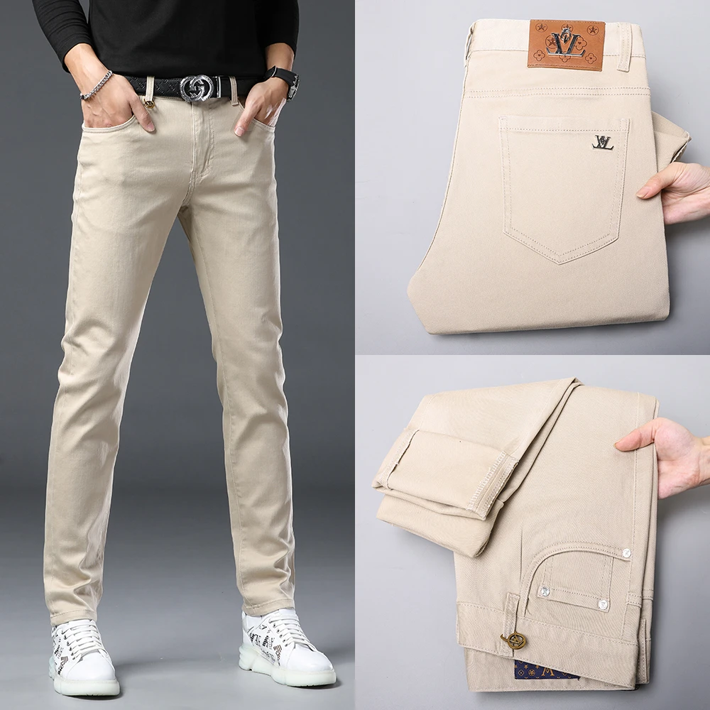 男中腰常规款薄款拉链春夏牛仔裤弹力修身裤黑色牛仔裤子潮流百搭