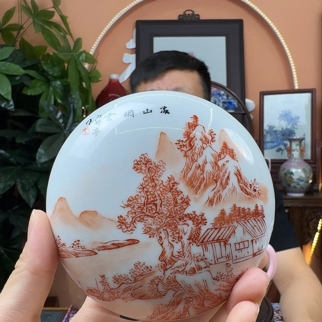 其他景德镇陶瓷手工印泥盒