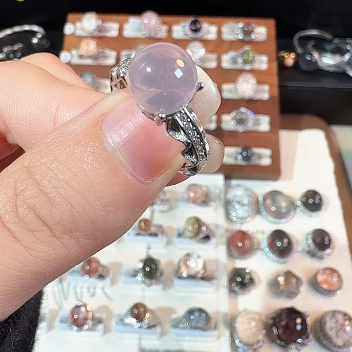 水晶戒指银S925镶嵌