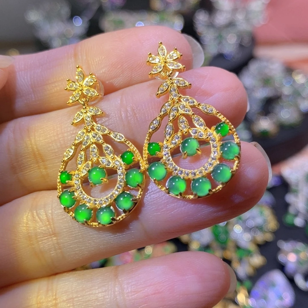 银S925镶嵌挂件翡翠