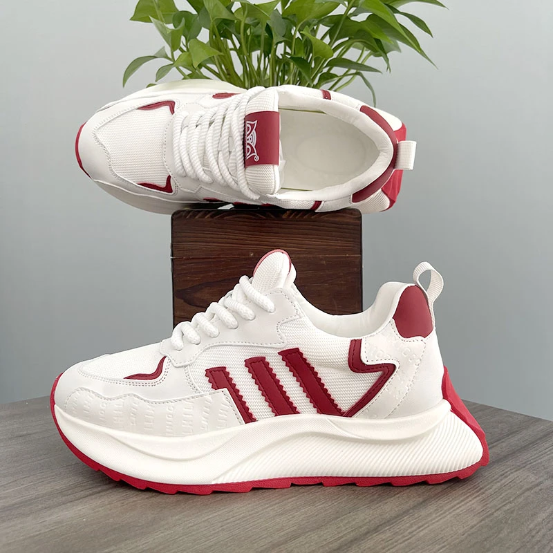 男子男鞋2025夏季透气网布老爹鞋厚底百搭轻便潮流时尚运动休闲鞋