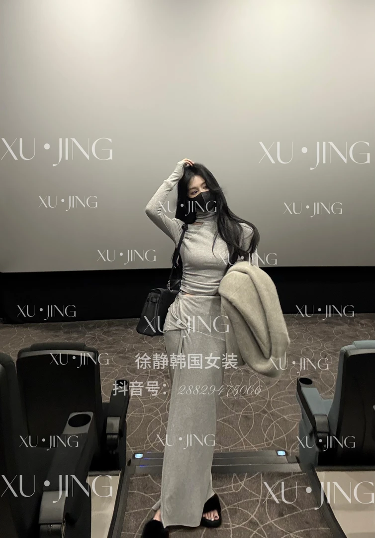 【XU•JING】双面羊绒设计感套装显瘦开叉时尚修身