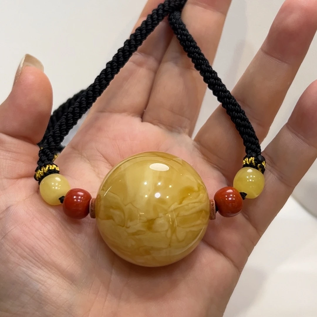 艺***菌琥珀颈饰未镶嵌颈链