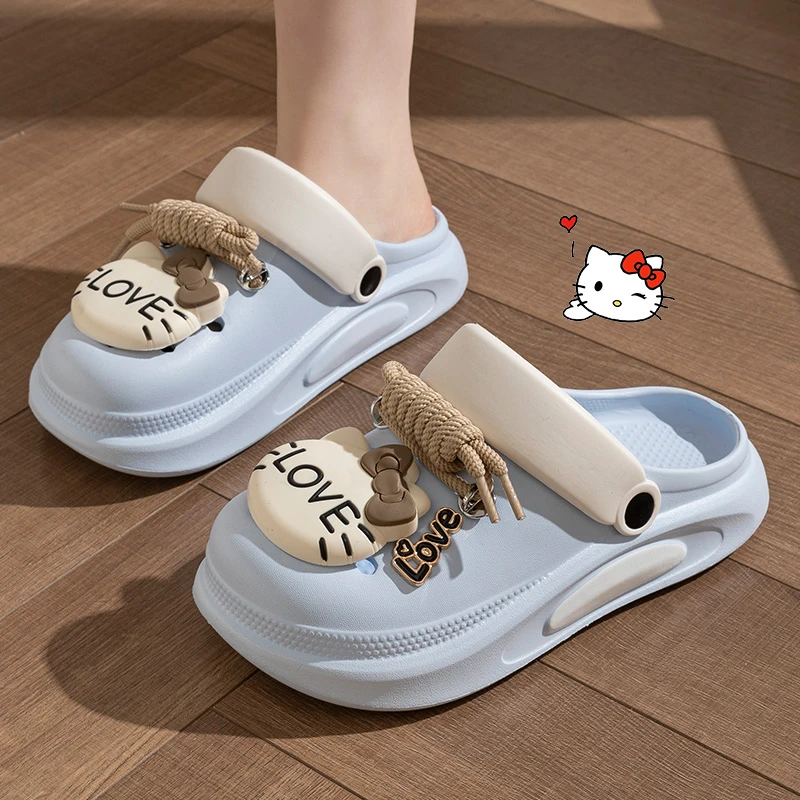 洋山公羊EVA洞洞鞋女款2025新款爆款夏季卡通猫猫凉拖鞋女鞋外穿