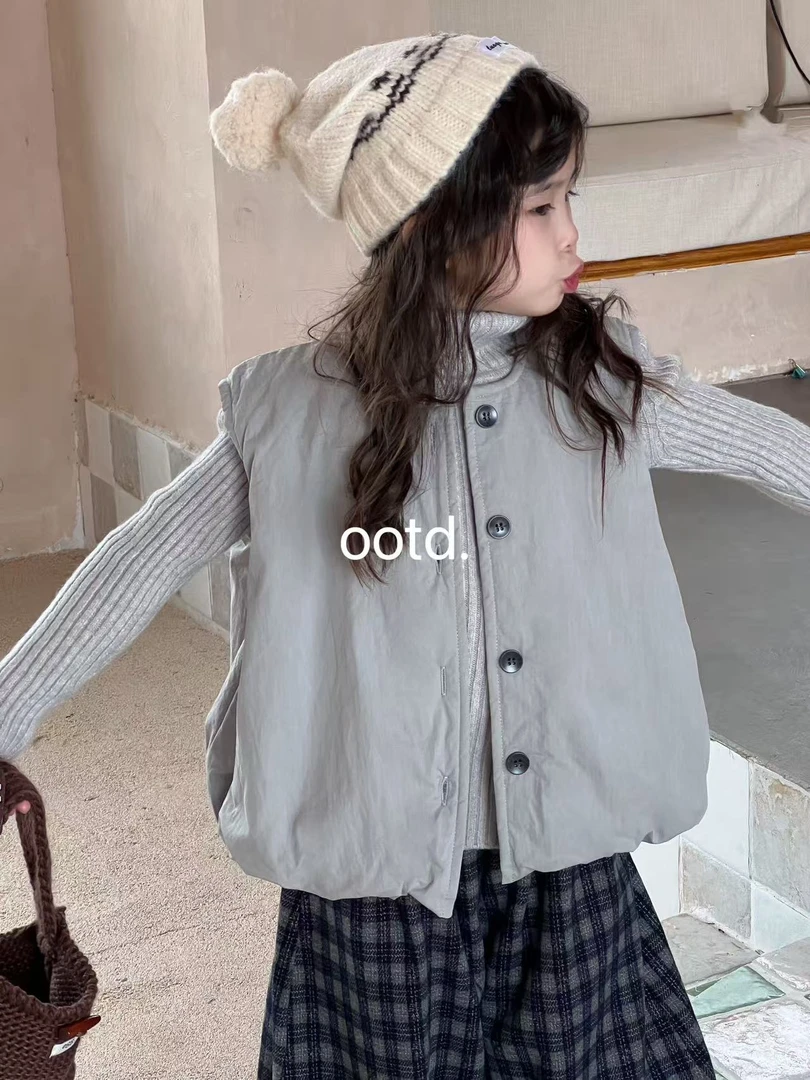 OOTD-920-儿童韩系百搭设计感棉布马甲（秋冬款）