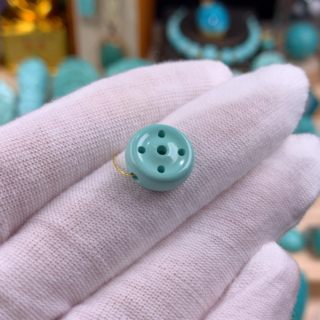 绿松石未镶嵌五眼六通背云卡12.5