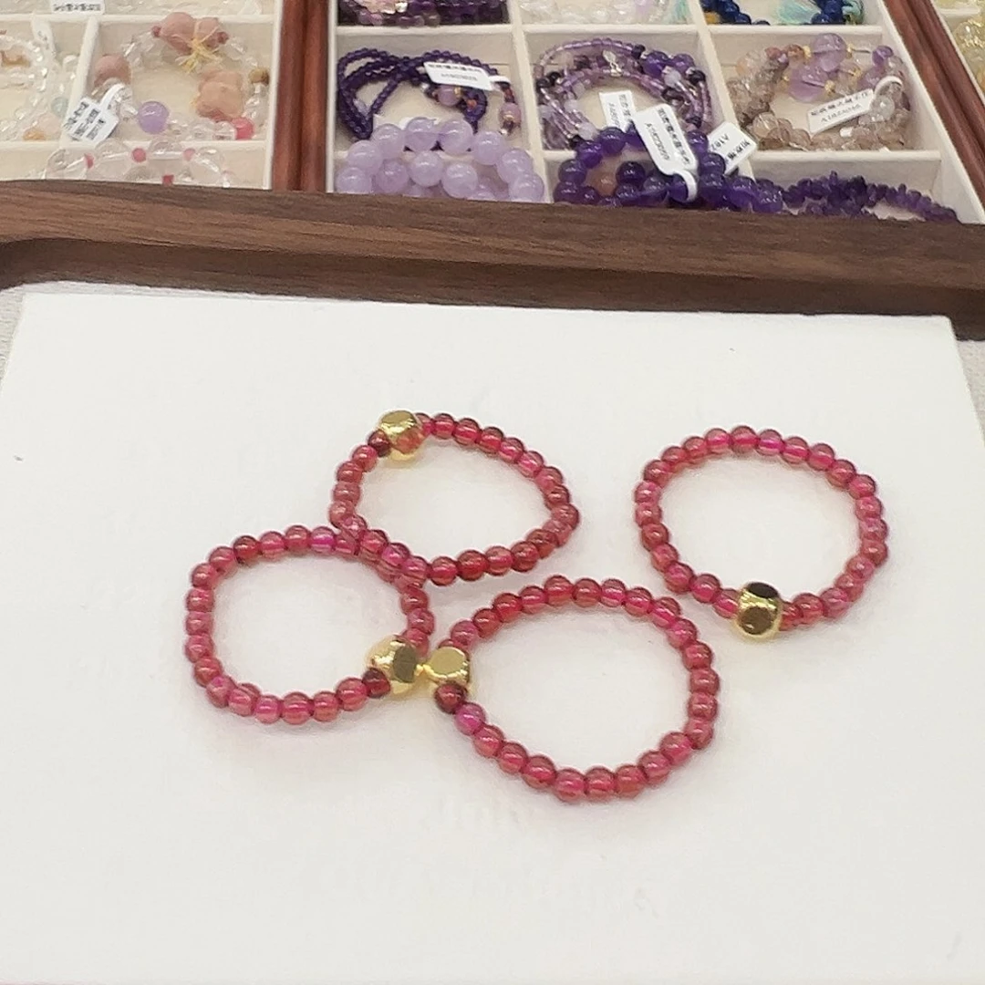 水晶手链合金石榴石戒指