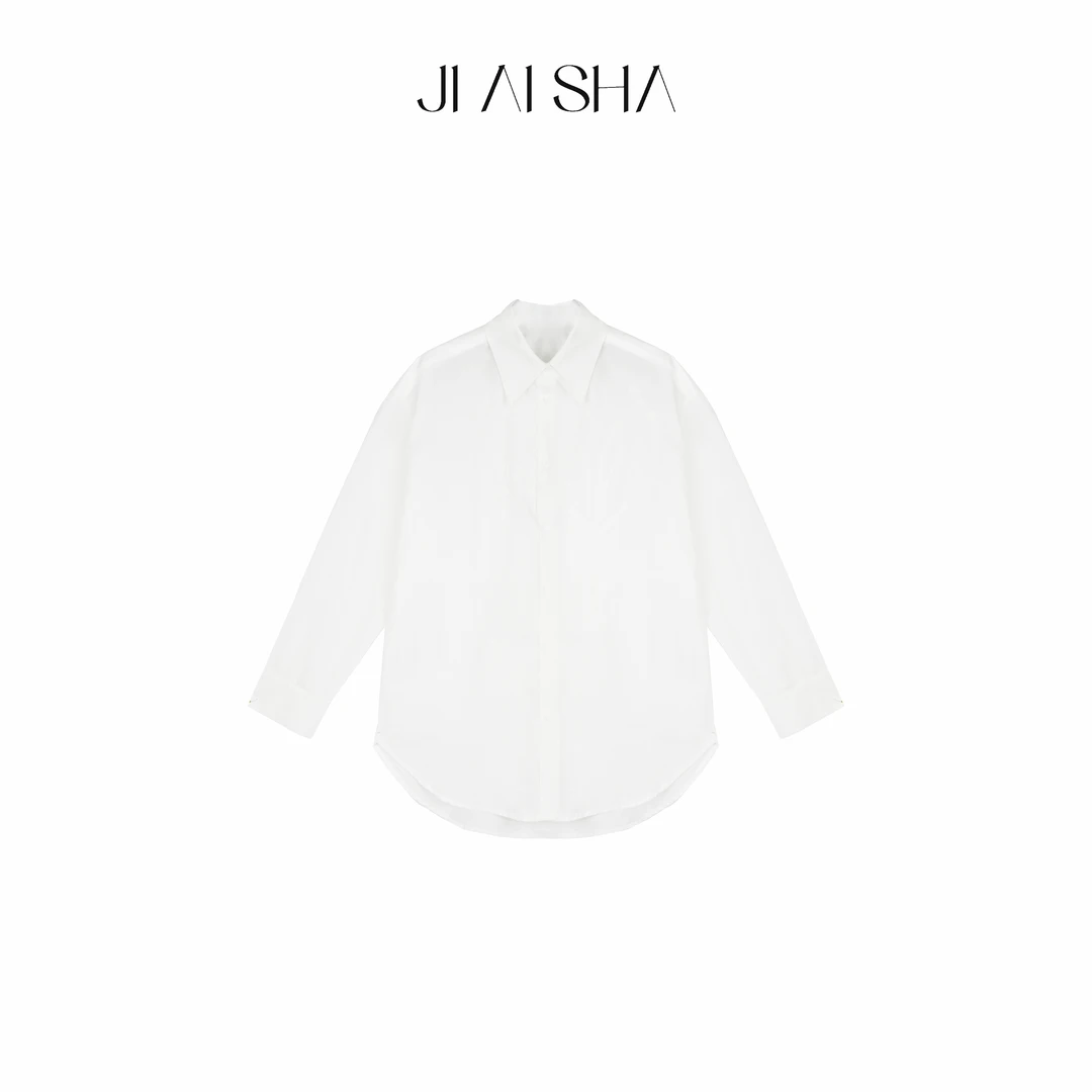 【大眼刘】重工花卉刺绣衬衫宽松翻领设计通勤 JAS-SJ-8675