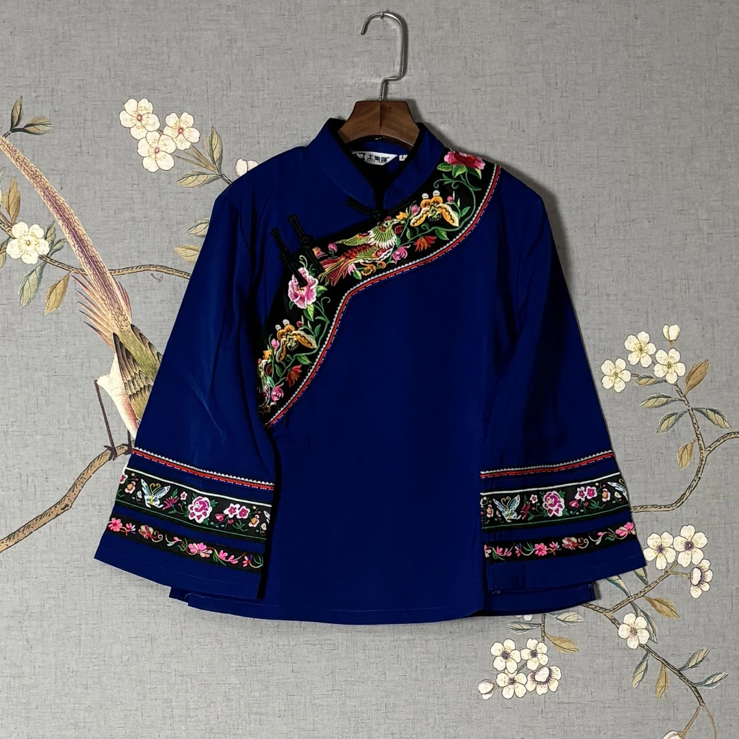 土家妹【工厂特惠】厚款土家族苗族传统民族服9分袖女上衣123715