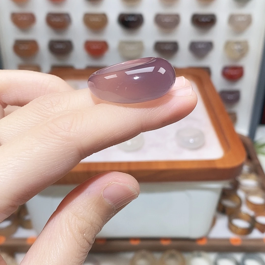 紫***草玛瑙/玉髓未镶嵌戒指15