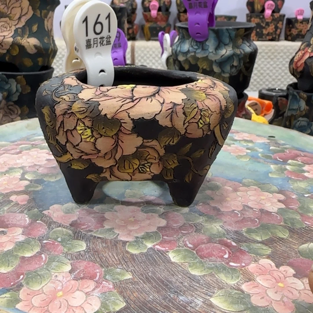 壹****花盆紫砂精品多肉手绘花盆