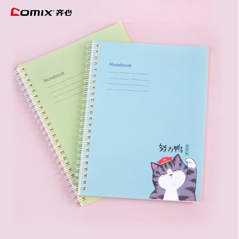 齐心WHCX5602 吾皇万睡 双螺旋装订本 A5 60张笔记本学生文具