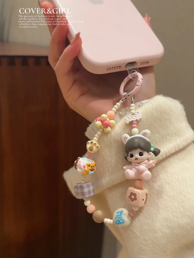 【改娃】zorra水蜜桃妹妹潮玩手机壳挂件DIY饰品挂饰创意可爱手机链