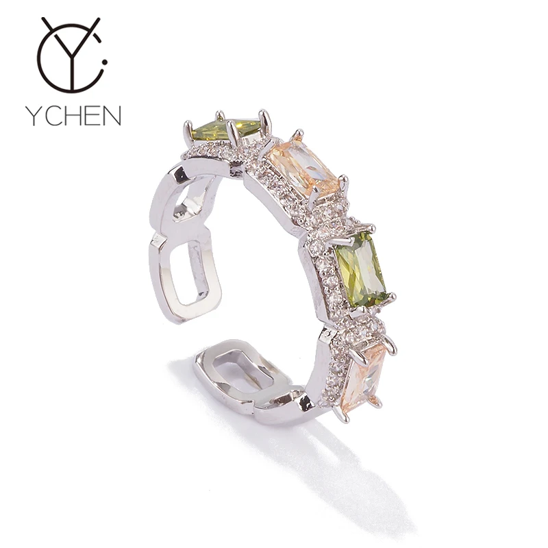 铜合金戒指 春夏多巴胺彩色方糖戒指女感高级轻奢气质百搭开