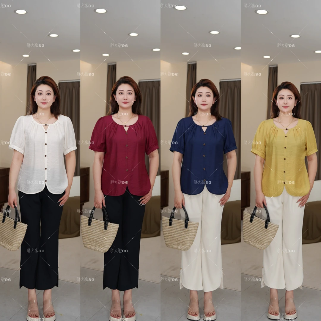 【苹果现货】PMM82010夏季新款时尚气质百搭圆领镂空显瘦上衣