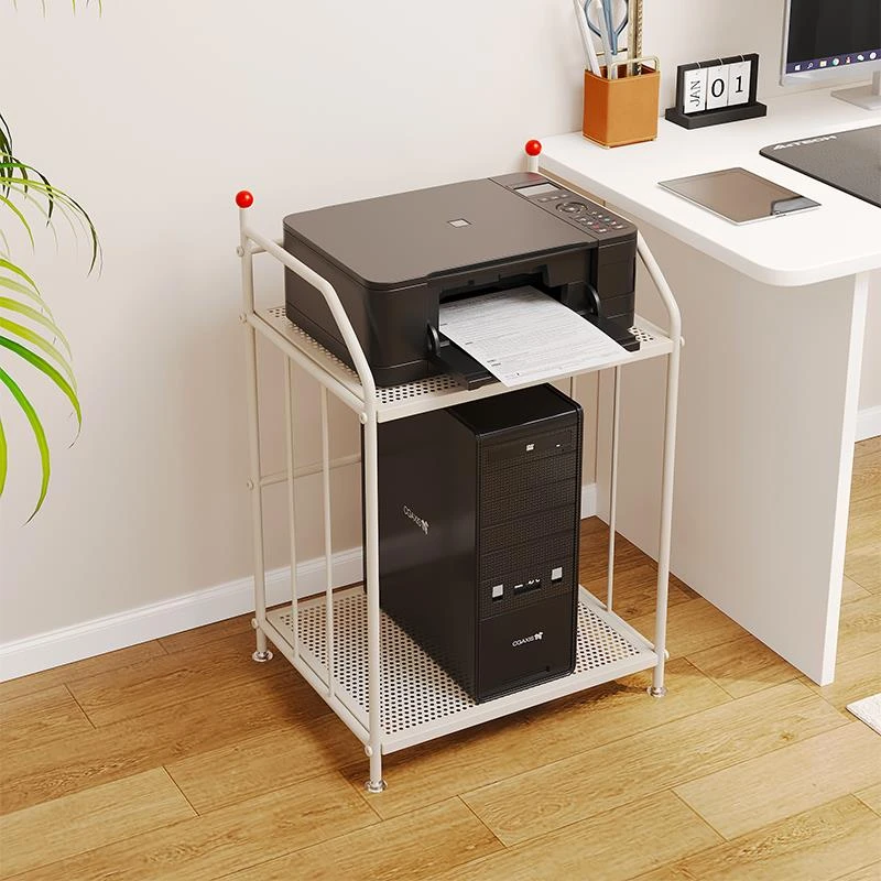 办公室主机托架落地多层打印机放置柜家用桌边小型书架储物收纳架
