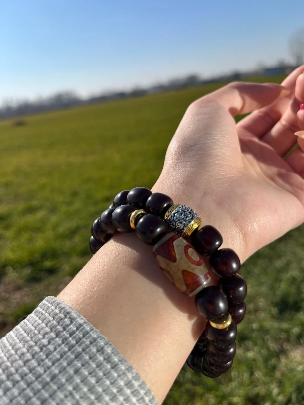 菩提手串溏心老料风化双圈正宗菩提敦煌菩提根甄选手作绕指柔盘玩