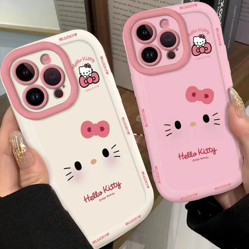 泡芙KT脸适用于17苹果16新款15个性14小众13女款12可爱11粉红