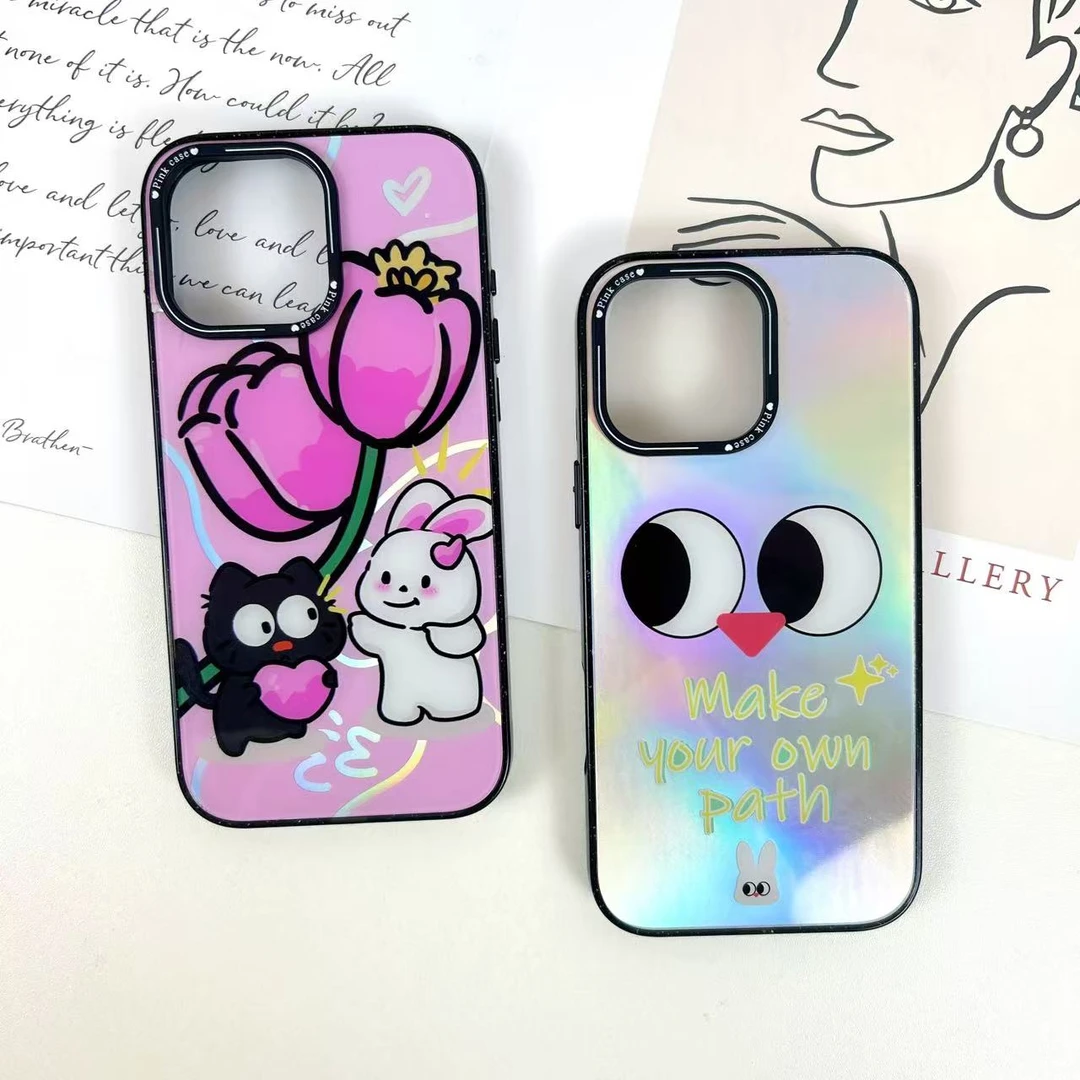 【pink case】创意磁吸卡通可爱个性全包防摔手机壳适用于苹果12-16