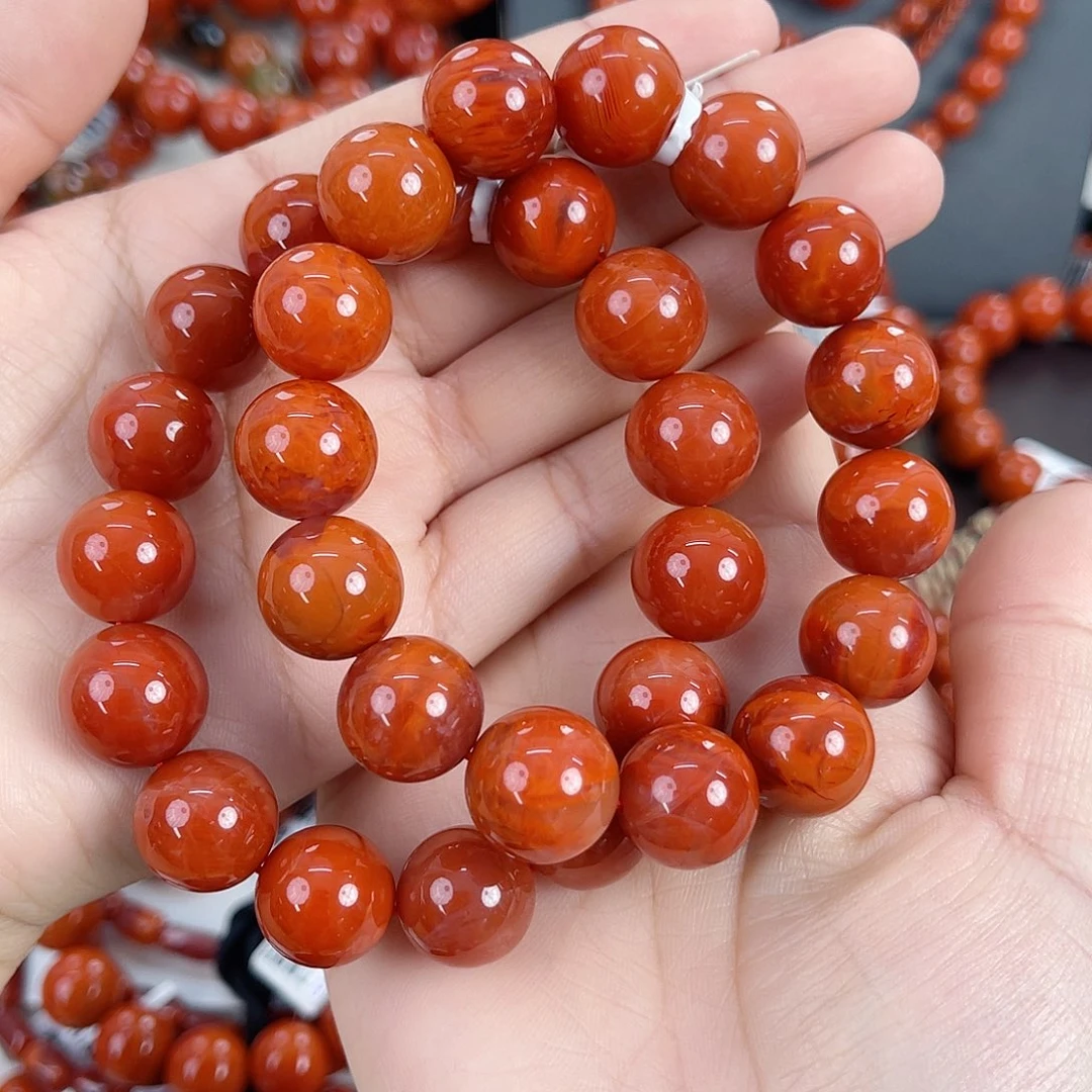 南红玛瑙未镶嵌瓦西锦红单圈14（多样式发其一）