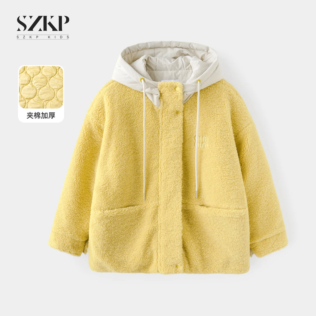 SZKP冬季新款女童保暖上衣中大童休闲时尚儿童棉衣外套XJYD557446