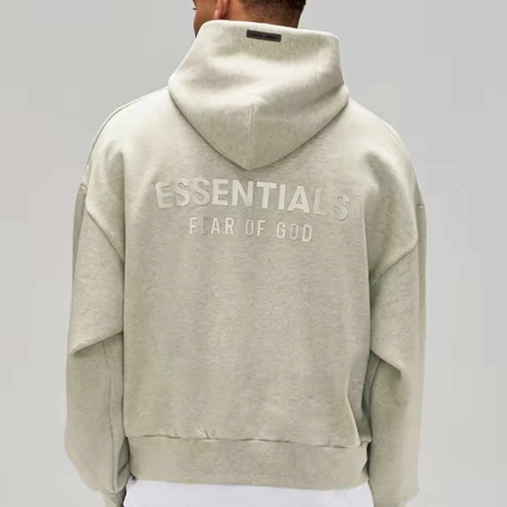 【送短袖】ESSENTIALS 25SS 经典连帽卫衣 男女同款 金属感Logo套头
