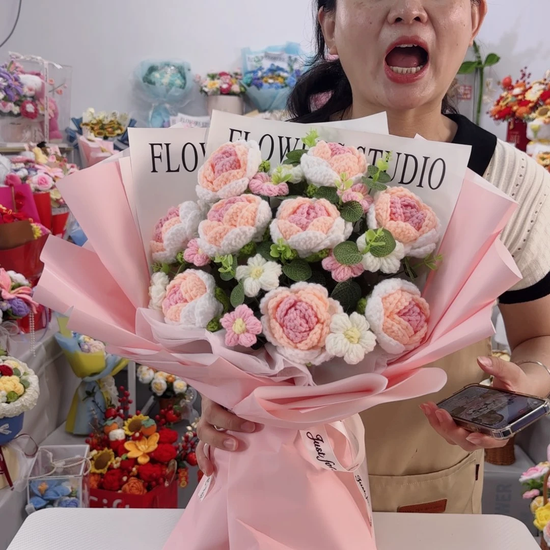 手工毛线花捡漏直播