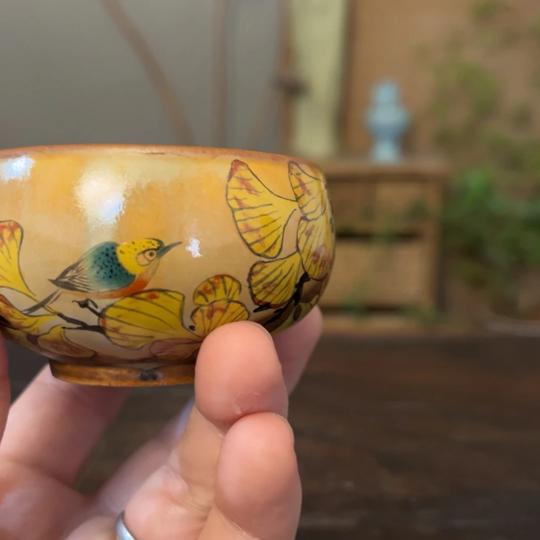 杯柴烧手工手绘陶瓷