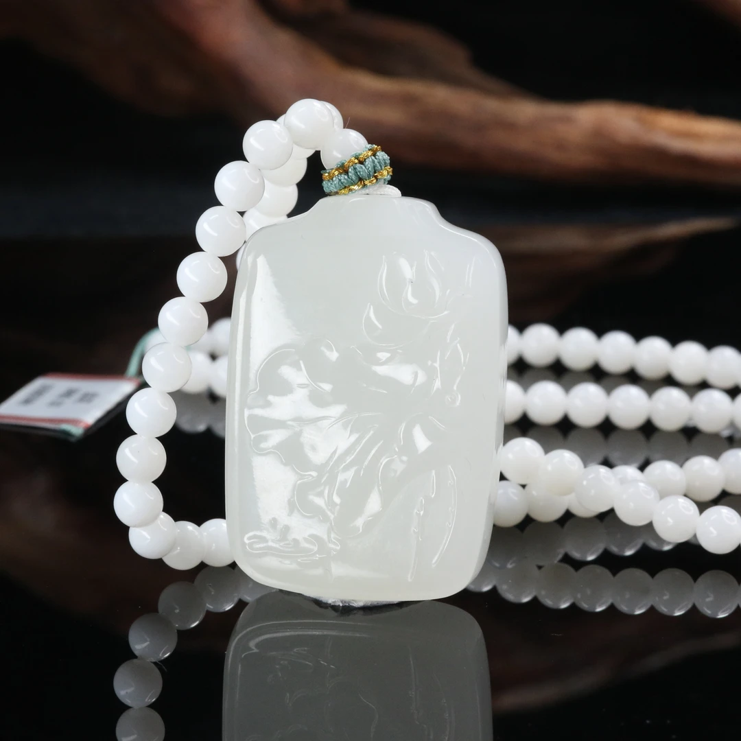 49和田玉羊脂白一品清廉吊坠/400354上海嘉禾拍卖