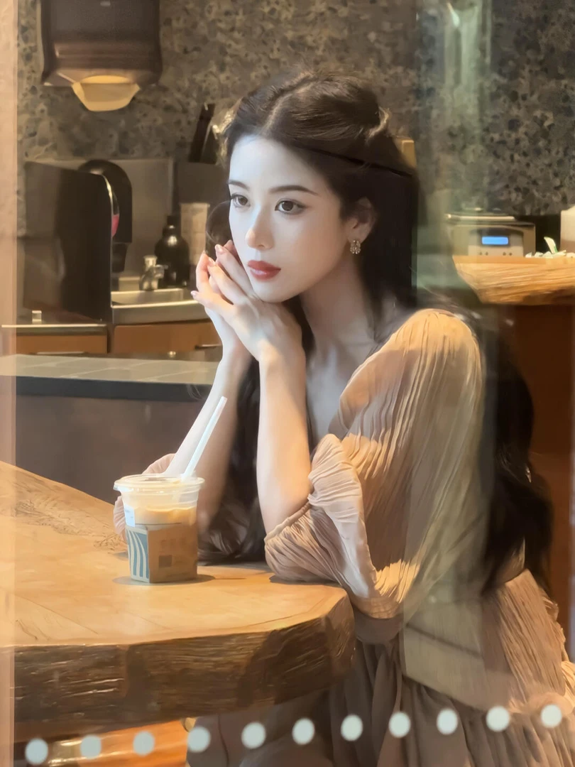 2025夏季法式复古感性修生御姐V领灯笼袖褶皱设计感短袖连衣裙