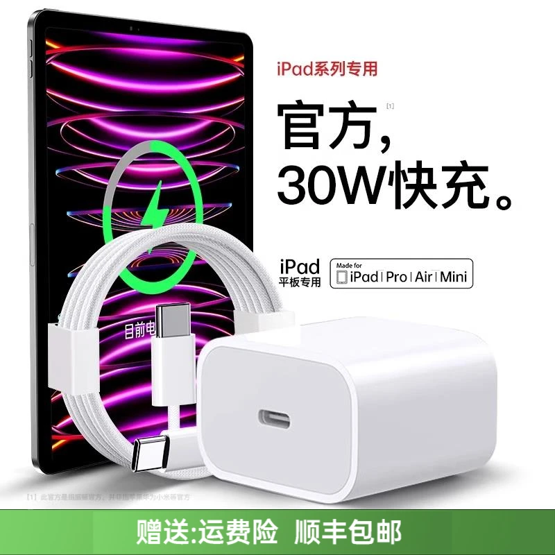 ipad充电器适用苹果ipad1015 pro手机双typec充电线2025原装30Wpd
