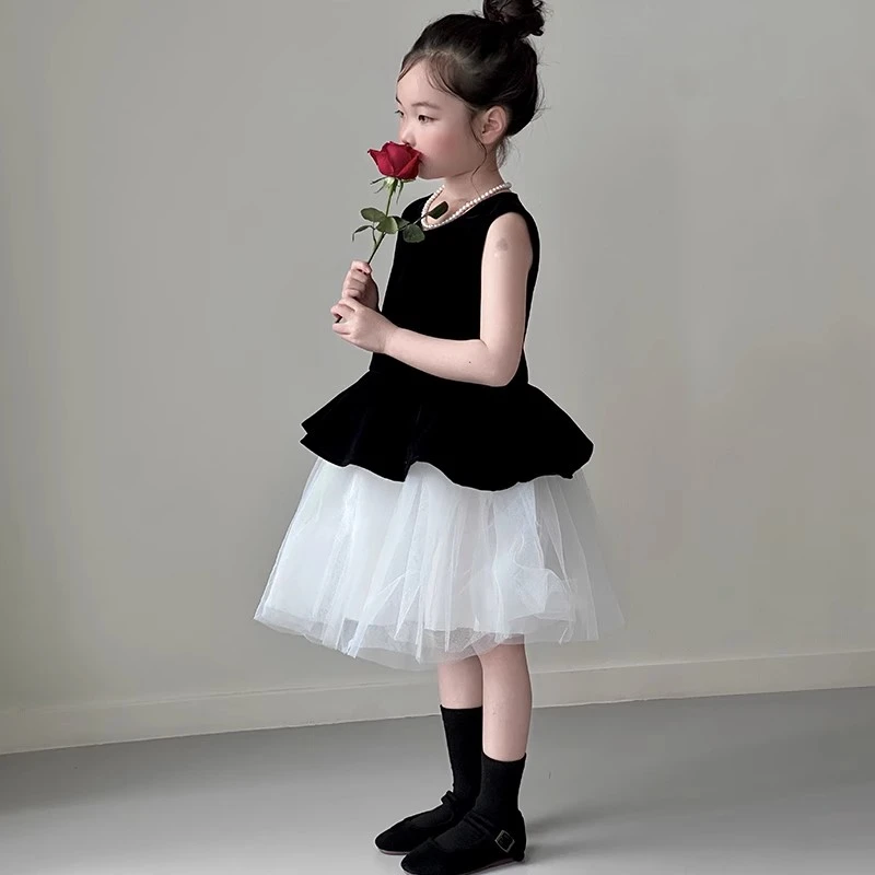 女童连衣裙早秋2025新款独特漂亮裙子儿童夏装女孩洋气炸街背心裙